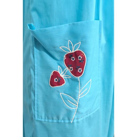 Blue House Dress with Strawberry Pocket - Picture 7 of 7